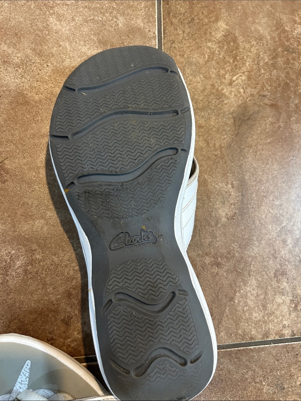 Clarks  White Braided-Detail Sandals - Picture 3 of 3